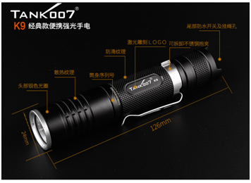 執勤手電筒（tǒng）批發（fā）廠家 探客TANK007手電筒十大品牌